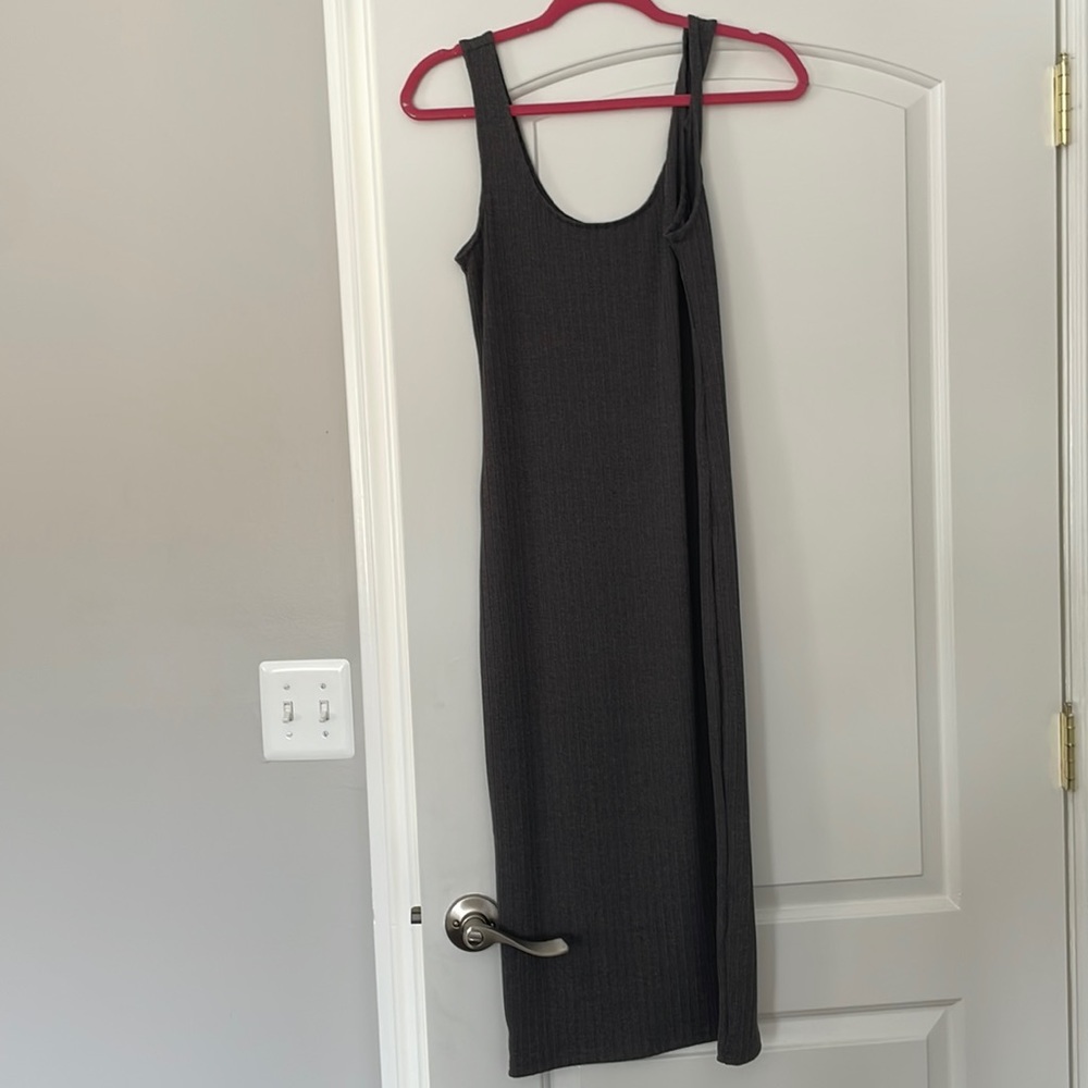 midi grey dress